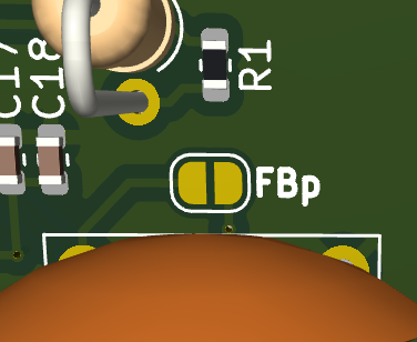 The output filter section includes two resistors and three capacitors forming common and differential low-pass filters. Two adjacent solder jumpers can bypass the filter.