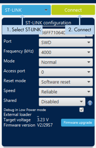 Connecting to the microcontroller